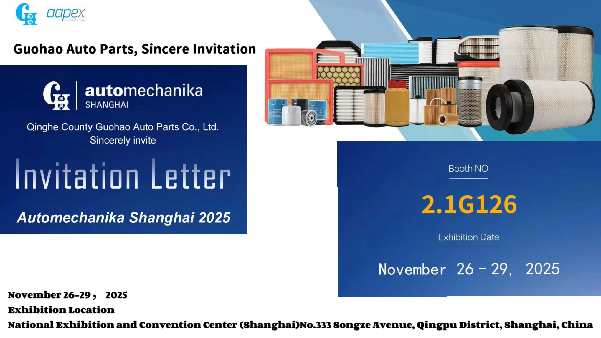 Guohao Filters Is About To Set Off For Automechanika Shanghai 2025!